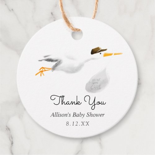 Stork Baby Shower Favor Tag