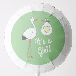 Stork Baby Shower Green Gender Neutral Balloon