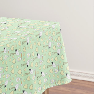 Stork Baby Shower Green Gender Neutral Tablecloth