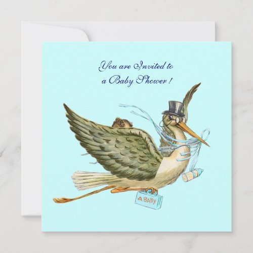 STORK BABY SHOWER INVITATION