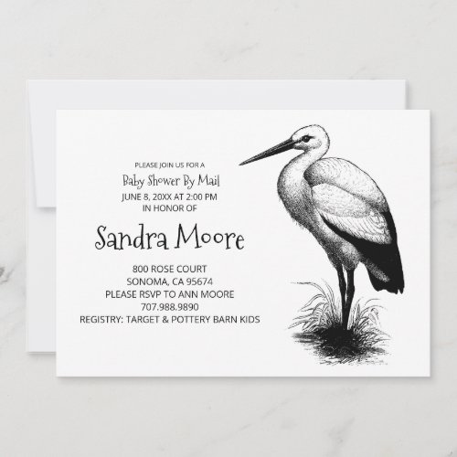 Stork Baby Shower Invitation