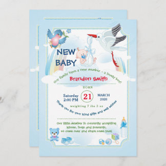 Stork Baby Shower Invitation