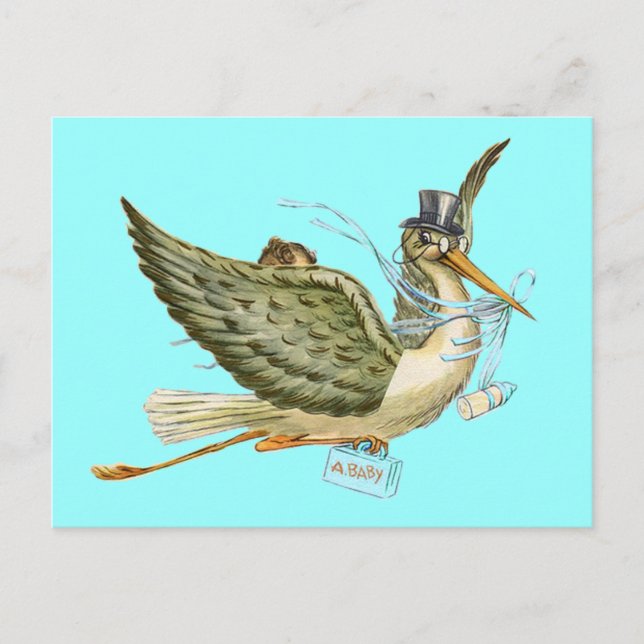 STORK BABY SHOWER INVITATION POSTCARD (Front)