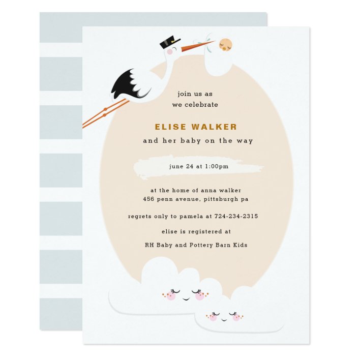 stork baby shower invitations