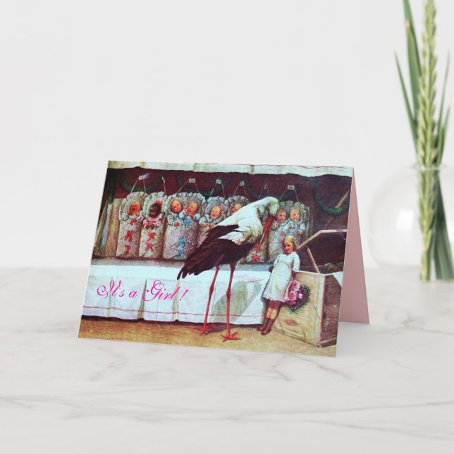 STORK BABY SHOWER New Babies Pink Invitation (Front)