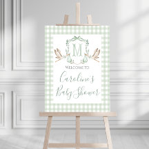 Stork Baby Shower Preppy Southern