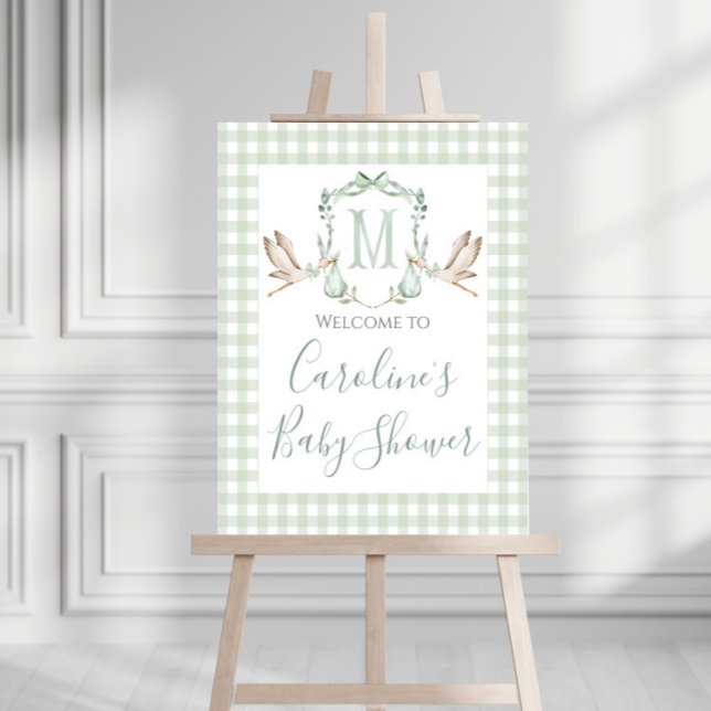 Stork Baby Shower Preppy Southern Foam Board (Creator Uploaded)