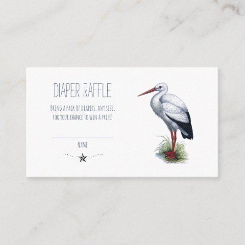 Stork Baby Shower Raffle Ticket Enclosure Card