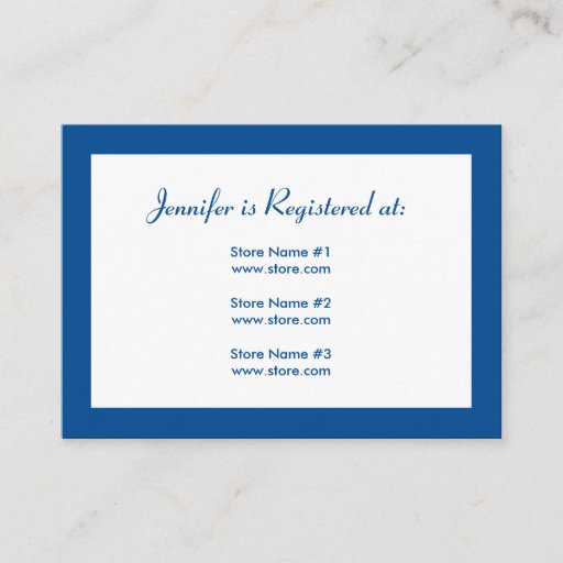 Customizable Stork Baby Shower Registry Card - Blue Business Card Templates