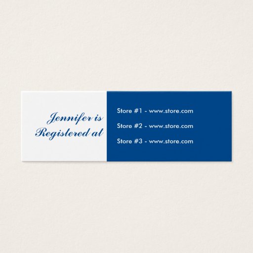Customizable Stork Baby Shower Small Registry Card - Blue Business Cards