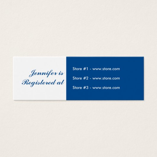Stork Baby Shower Small Registry Card - Blue (Front)