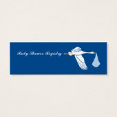 Stork Baby Shower Small Registry Card - Blue (Back)