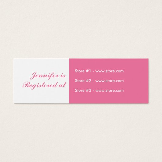 Stork Baby Shower Small Registry Card - Pink (Front)