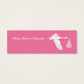 Stork Baby Shower Small Registry Card - Pink (Back)