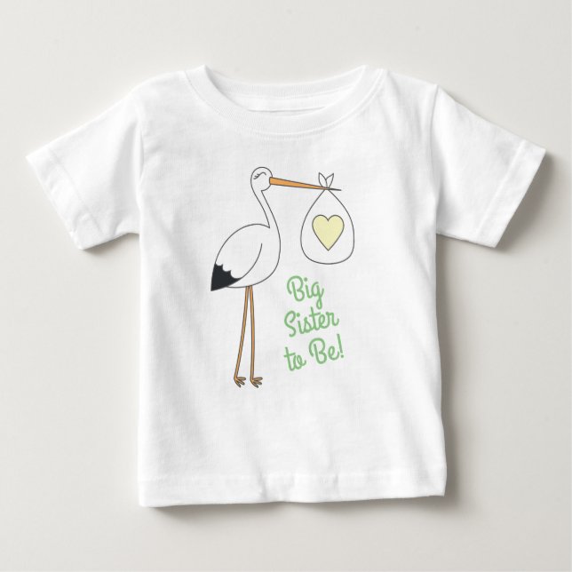 Stork Baby Shower Spring Baby T-Shirt (Front)