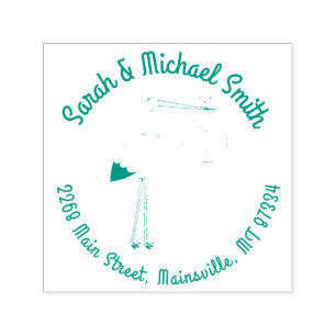 Stork Baby Shower Spring Self-inking Stamp