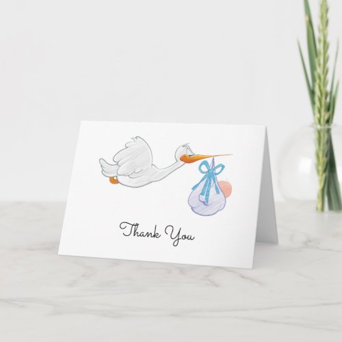 Stork Baby Shower Thank You Card