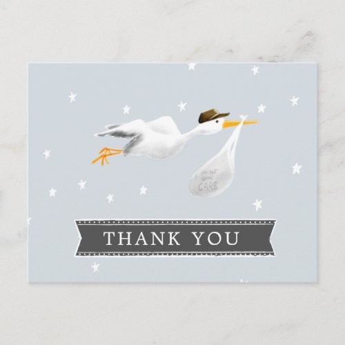 Stork Baby Shower Thank you Postcard