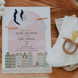 Stork Boho Baby Shower Special Delivery Sprinkle Invitation