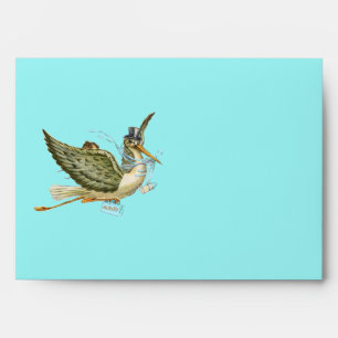 STORK BOY BABY SHOWER , Blue Envelope