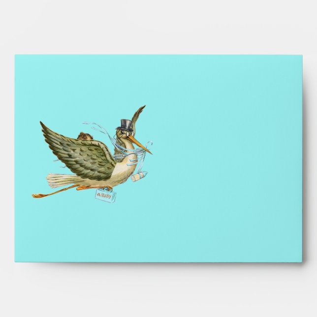 STORK BOY BABY SHOWER , Blue Envelope (Front)
