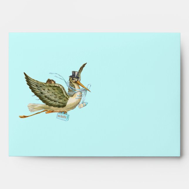 STORK BOY BABY SHOWER , Blue Envelope (Front)