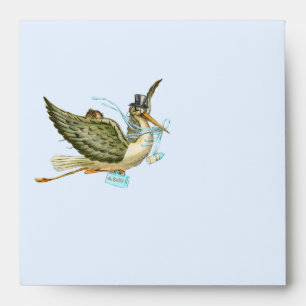 STORK BOY BABY SHOWER , Blue Envelope