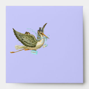 STORK BOY BABY SHOWER , Blue Envelope