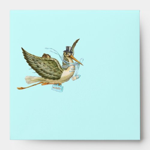 STORK BOY BABY SHOWER  Blue Envelope