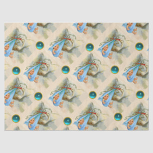 STORK BOY BABY SHOWER BLUE GEMSTONES TISSUE PAPER