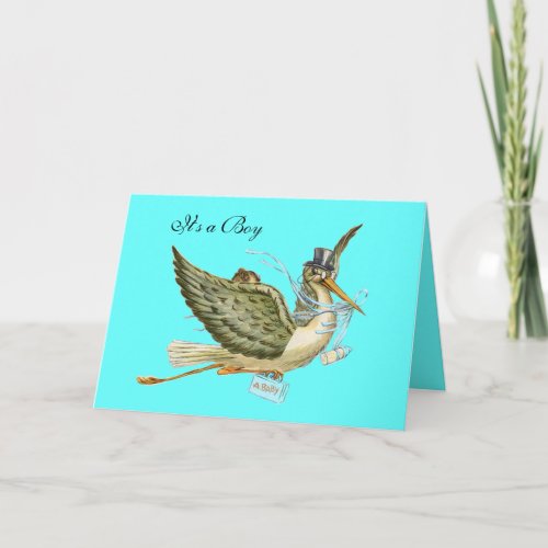 STORK BOY BABY SHOWER INVITATION