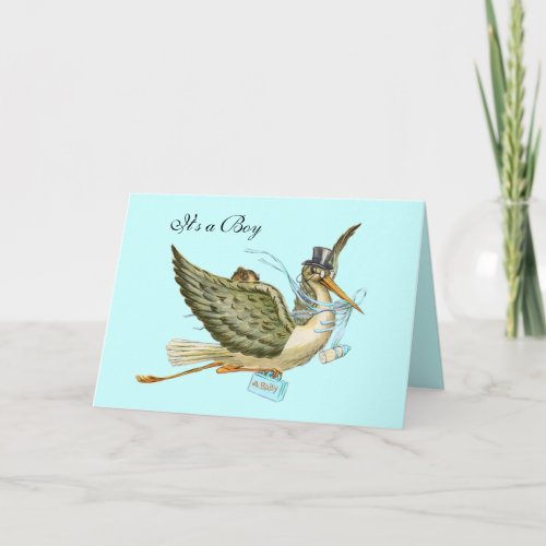 STORK BOY BABY SHOWER INVITATION