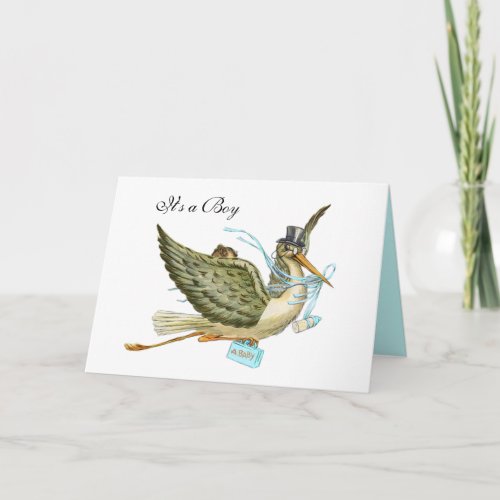 STORK BOY BABY SHOWER INVITATION