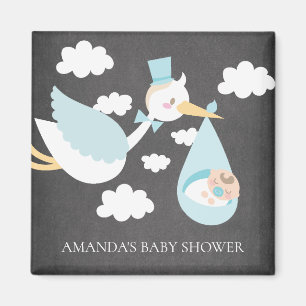 Stork Boys Baby Shower Favor Magnet