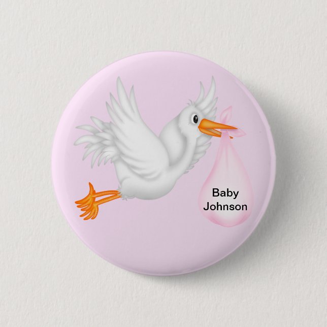 Stork Buttons For Girls (Front)