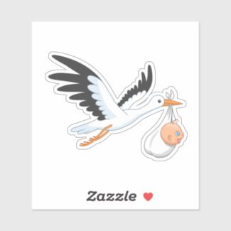 Stork Carrying a Baby