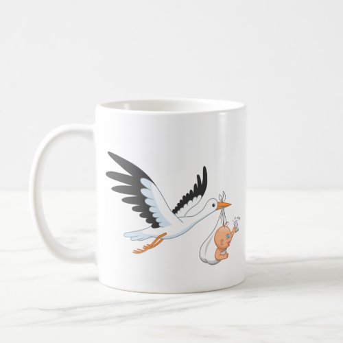 Stork Carrying a Baby Taking First Selfie Coffee M Coffee Mug