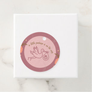 Stork Carrying Baby-Baby Shower Favor Tags