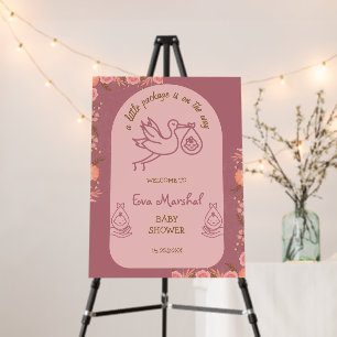 Stork Carrying Baby-Baby Shower Foam Board