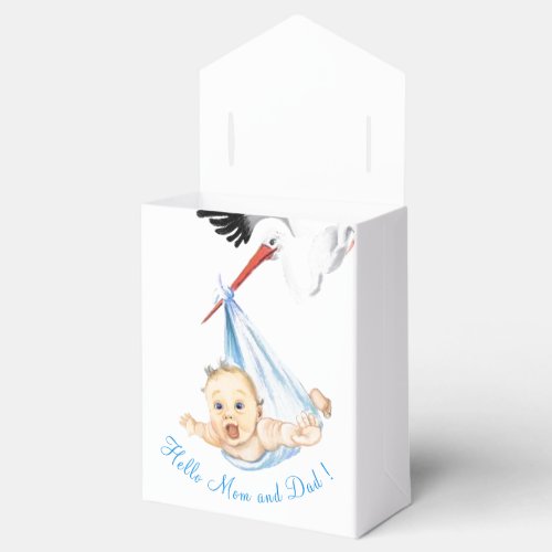 Stork Carrying Baby _ Cartoon Drawing Sweet Funny  Favor Boxes