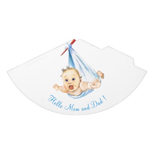 Stork Carrying Baby _ Cartoon Drawing Sweet Funny  Party Hat