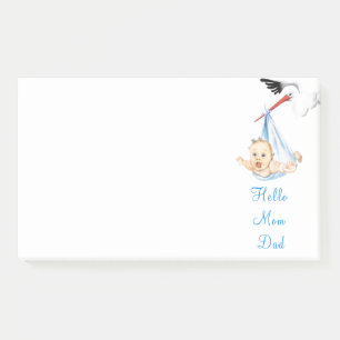 Stork Carrying Baby Funny Post-it® Notes