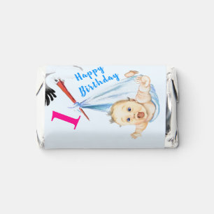 Stork Carrying Baby Personalized Funny Birthday Hershey's Miniatures