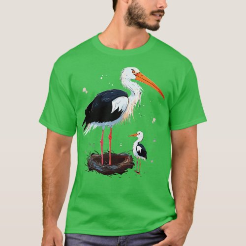 Stork Coloring Book T_Shirt