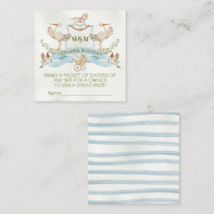 Stork Crest Diaper Raffle Square Business Card