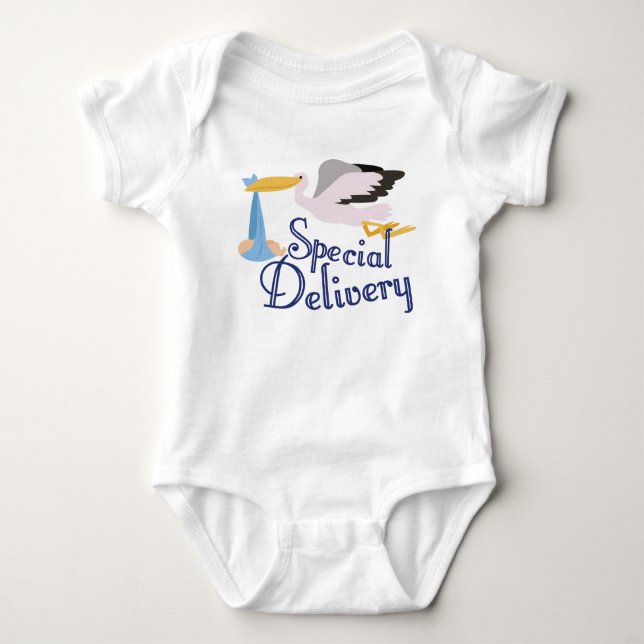 Stork Delivering Baby Baby Bodysuit (Front)