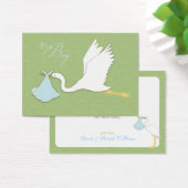 Stork Delivers Boy Thank You Card (Desk)