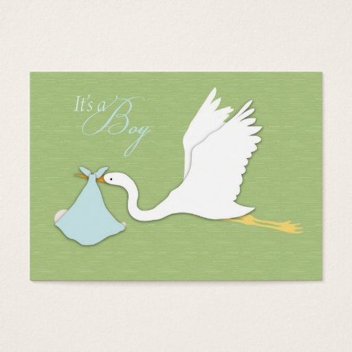 Customizable Stork Delivers Boy Thank You Card Business Card Templates