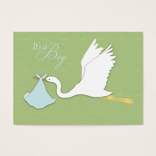 Stork Delivers Boy Thank You Card (Front)