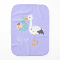 Stork Delivers Cute Baby Boy Personalized Burp Cloth Stork Delivers Cute Baby Boy Personalized Burp Cloth